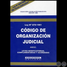CDIGO DE ORGANIZACIN JUDICIAL LEY 879/1981 - EDICIN 2008